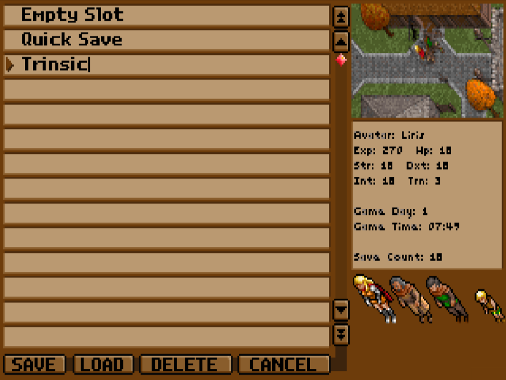 saving/loading a game